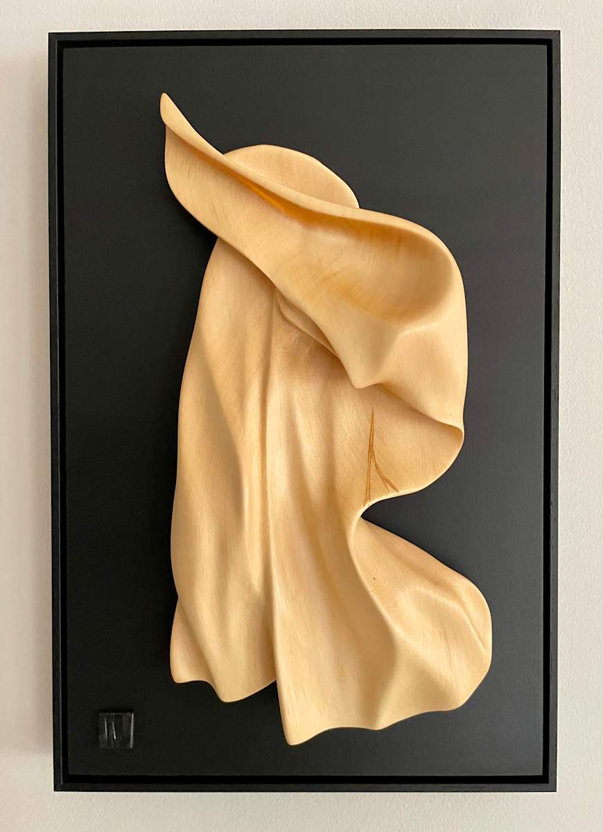 Life's undulating Journey by Tania Hungerford  Image: Dynamic Handcarved Huon pine  wall mounted Relief