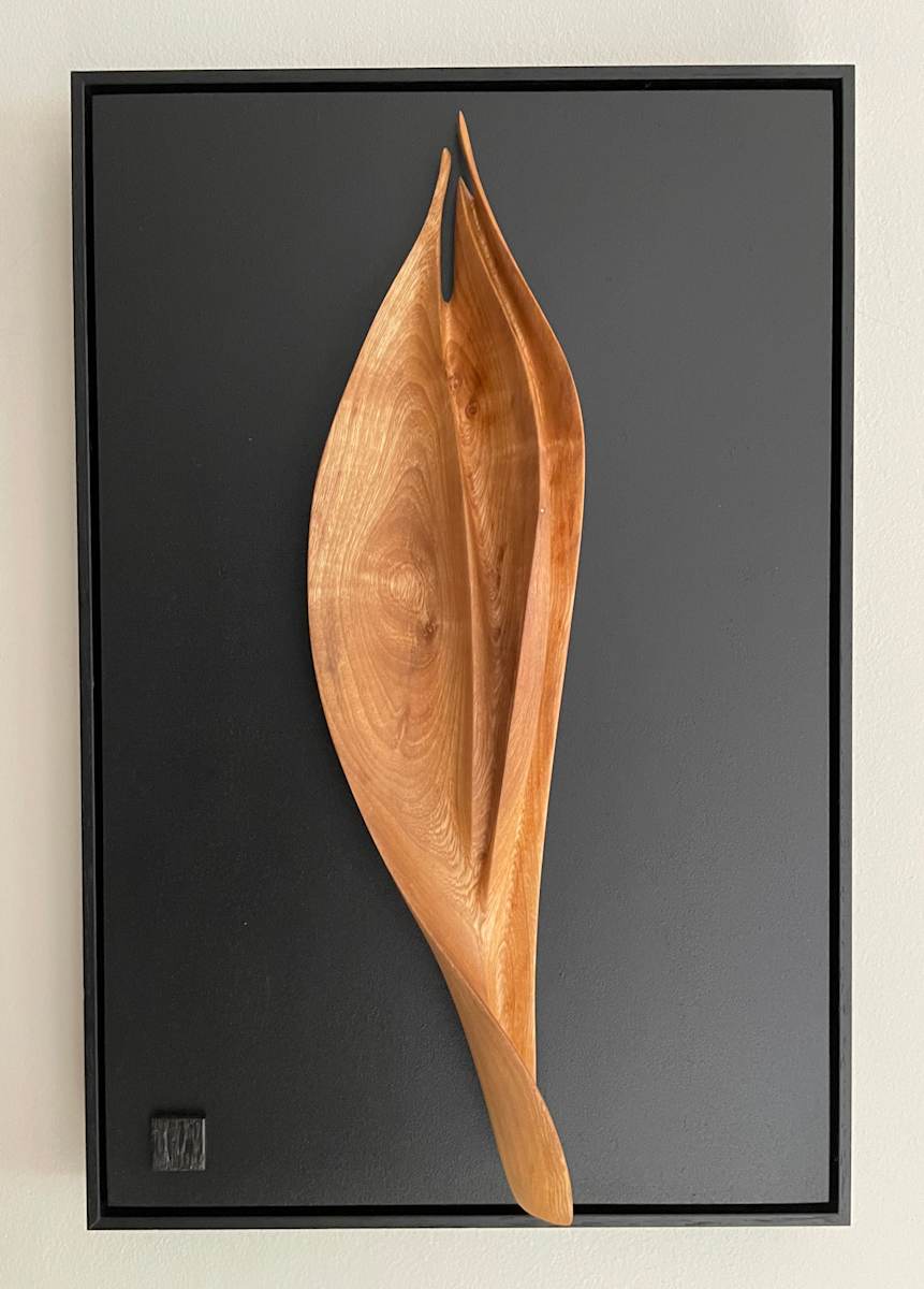 The Promise by Tania Hungerford  Image: Handcarved Jacaranda mounted Wall hanging