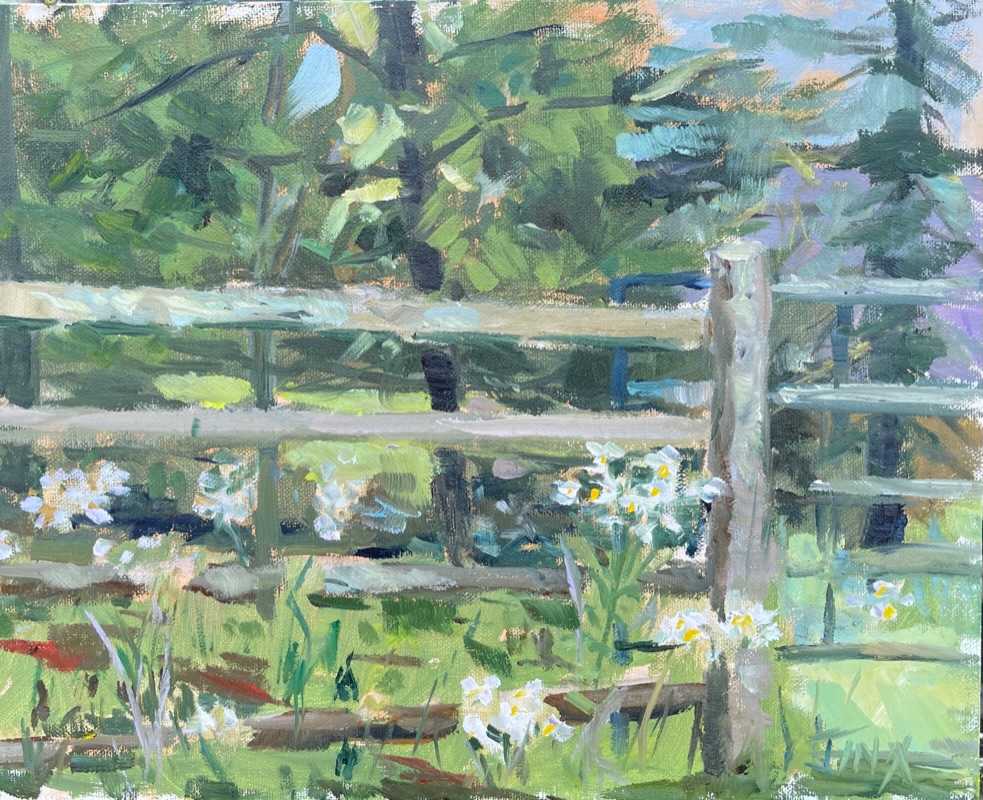 Farm Fence w Flowers by Jinx Constine 
