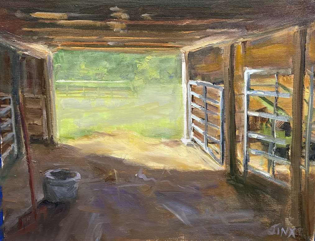 the Beauty of Sunshine, 10.5x1 oil by Jinx Constine 