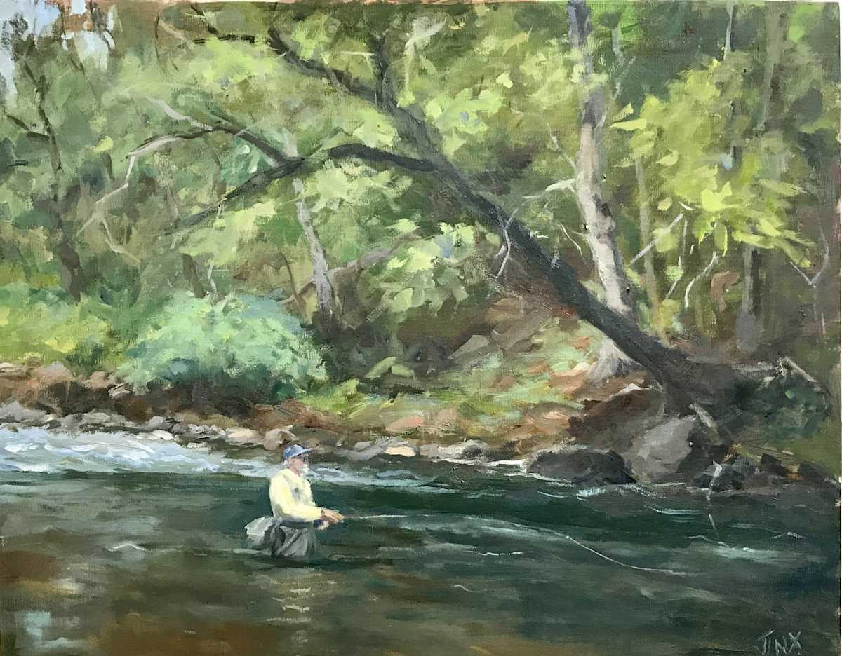 Fly Fishing on the Cowpasture River by Jinx Constine 