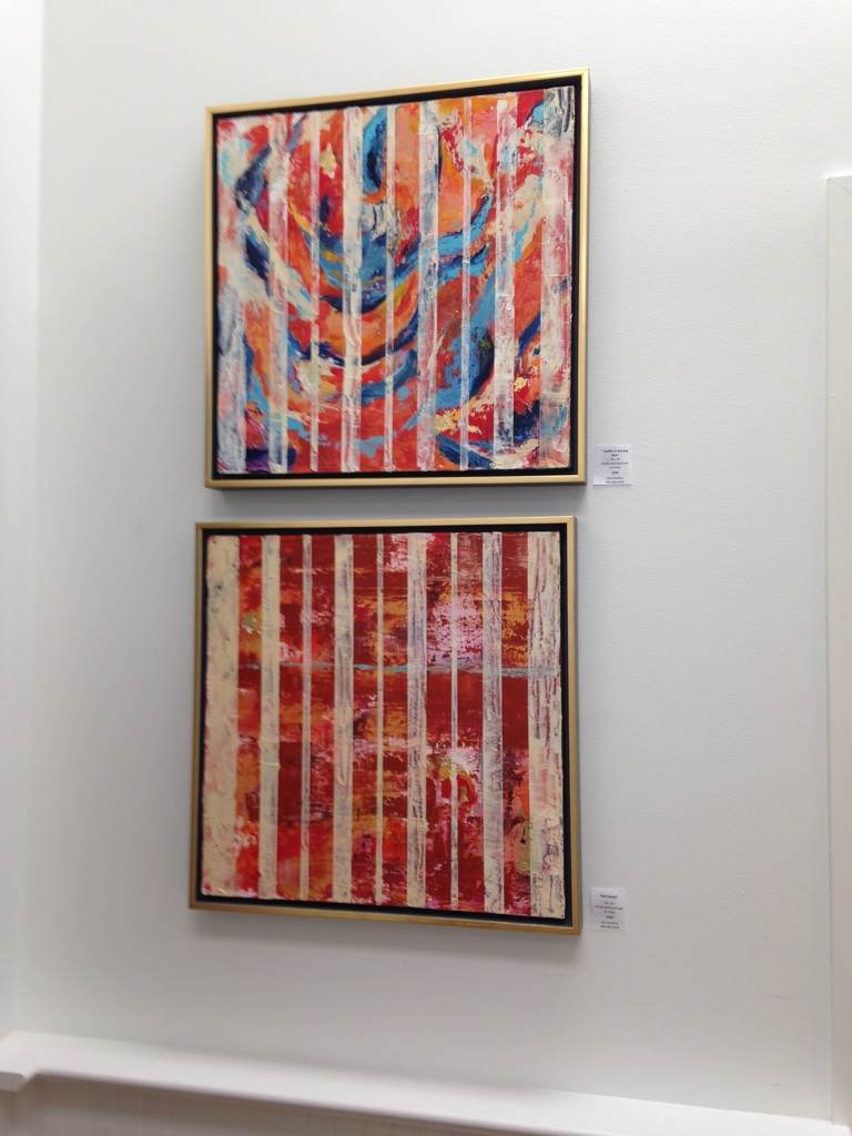 ShoreDog, Red square abstracts by Jinx Constine 
