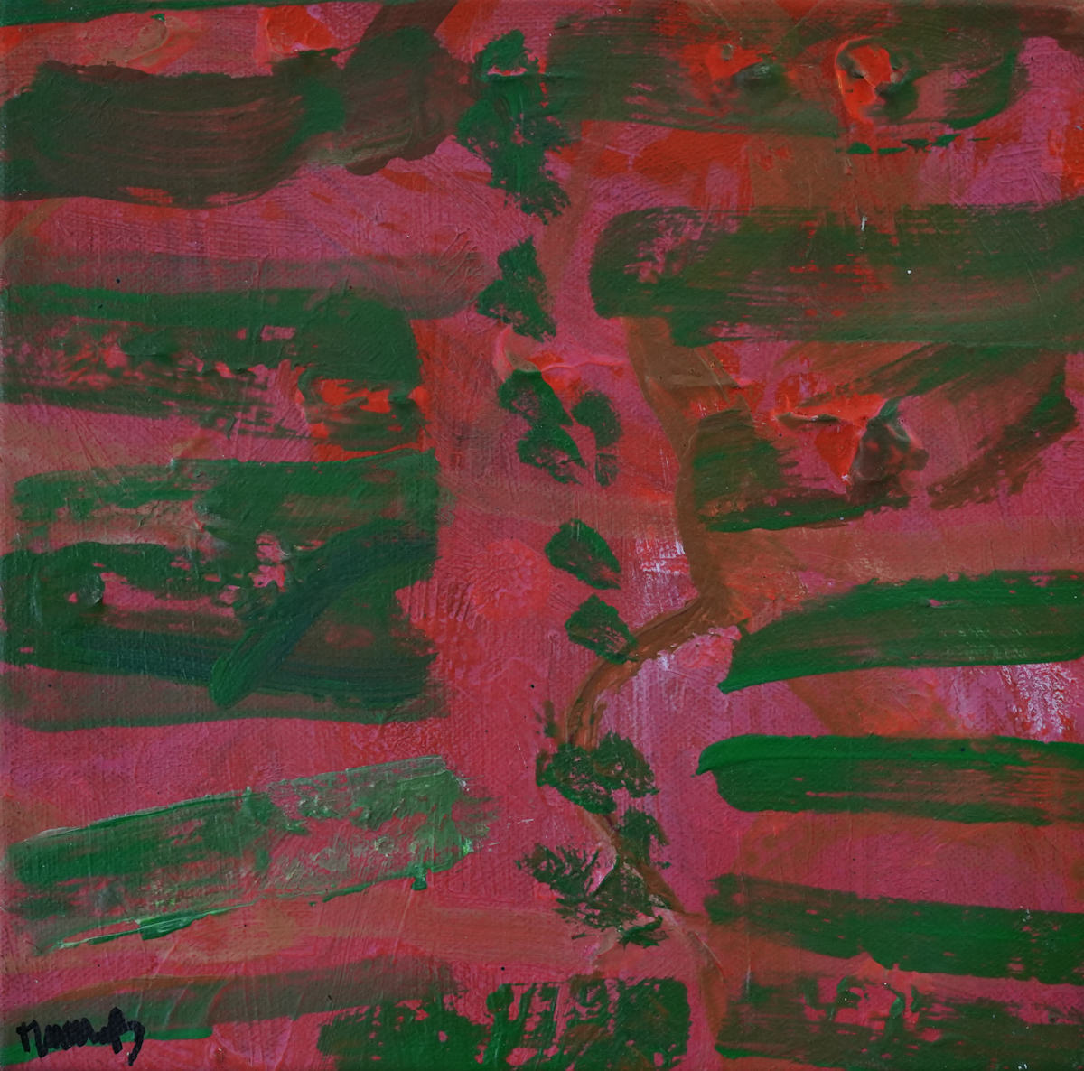 Green stripes and orange by Mawaheb Artists, Image 3.