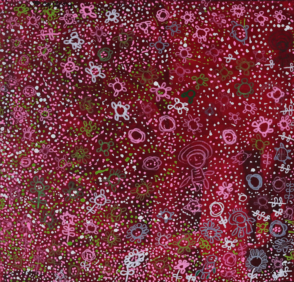 Red and white dots by Rekha Kirpalani 