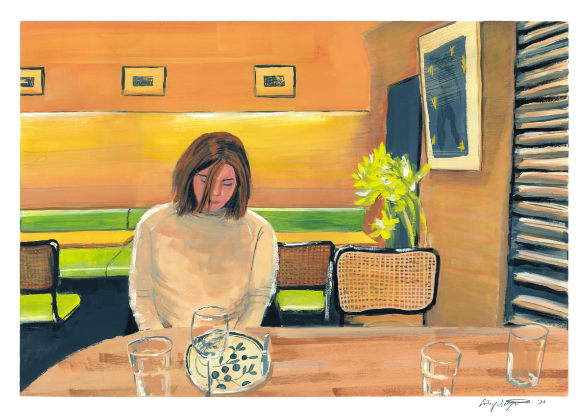Woman in Kissaten by Emily Schwartzman 