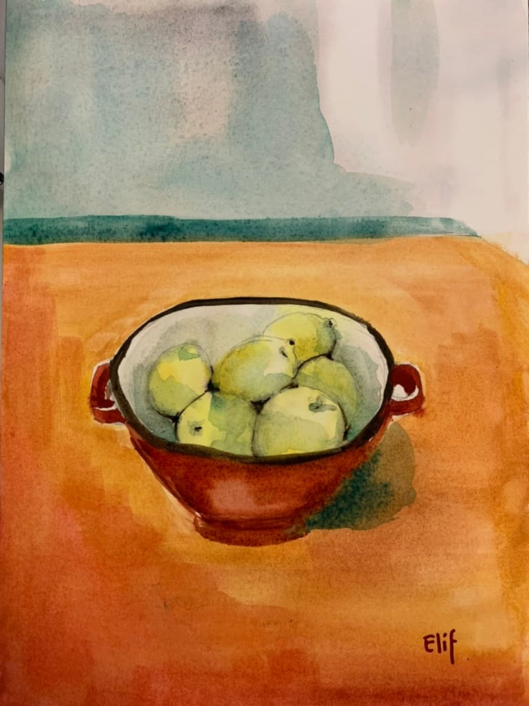Fresh Lemons from Positano by Elif Ozkaya  Image: Lemons are such a vibrant inspiration for an artist. 