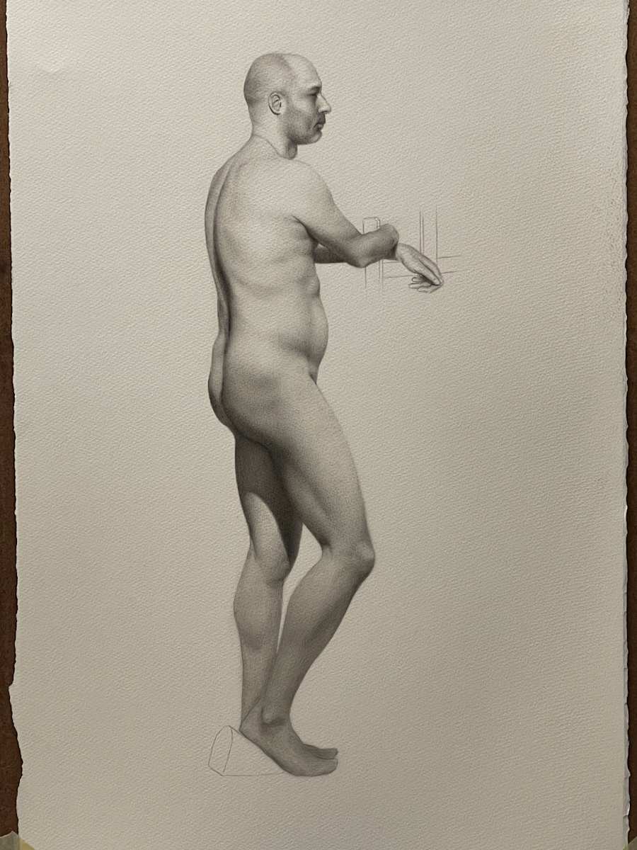 Carbon Figure Drawing from Life by Jia Liu, Image 1.