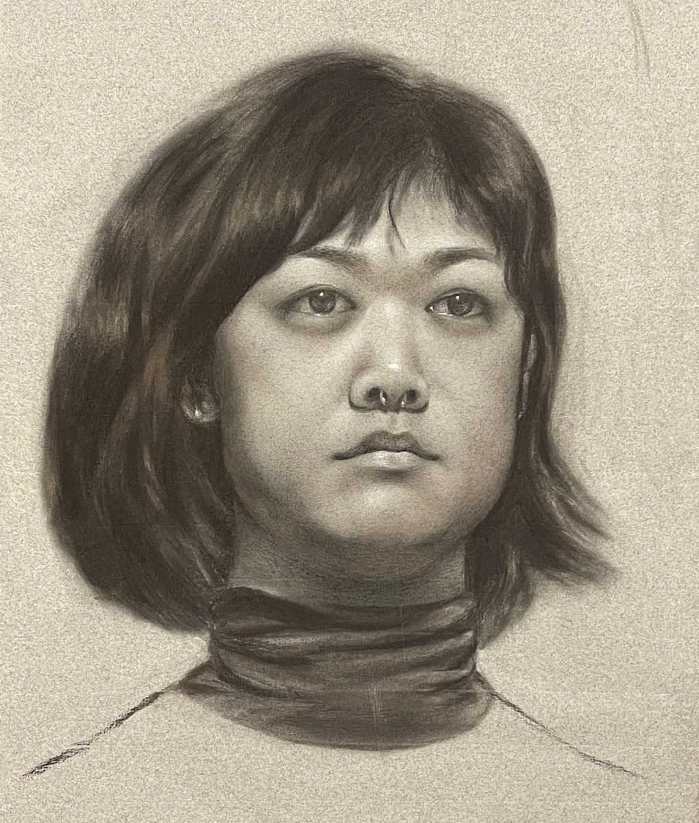 Charcoal Portrait by Jia Liu 