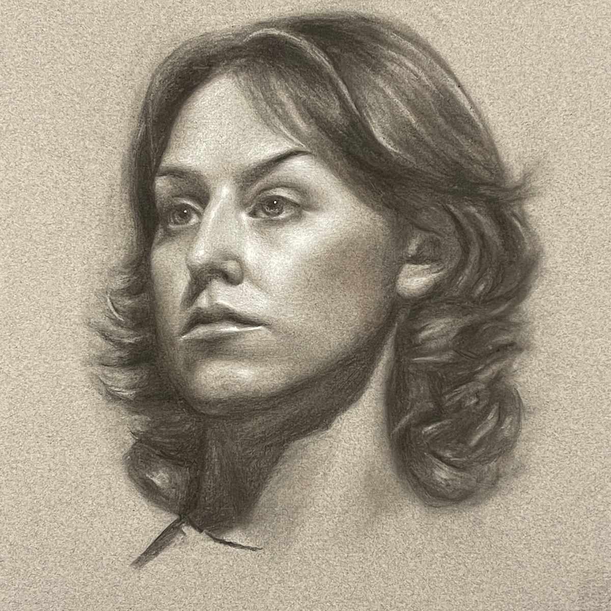 Charcoal Portrait by Jia Liu 