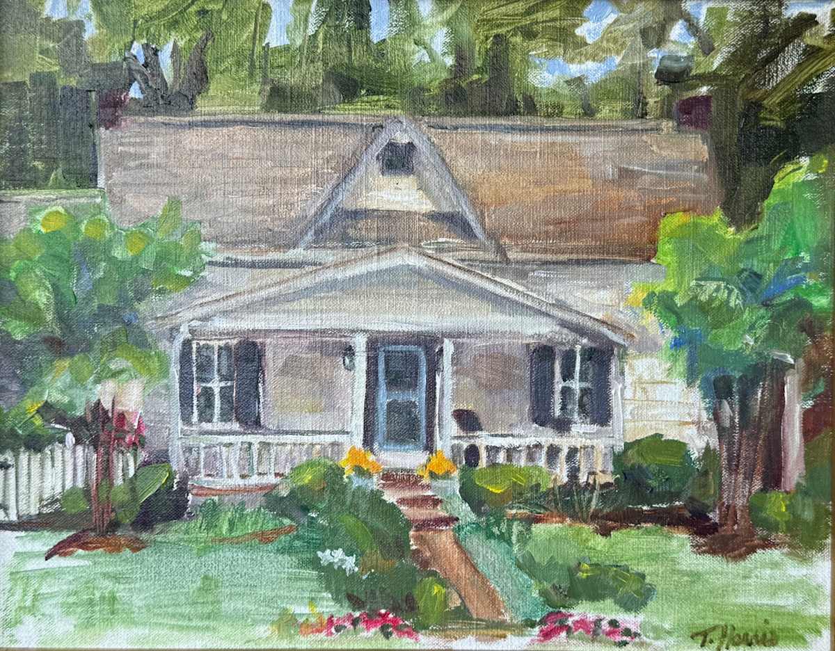 Wills House by Theresa Harris  Image: Plein Air painting of the original Wills House in Alpharetta 