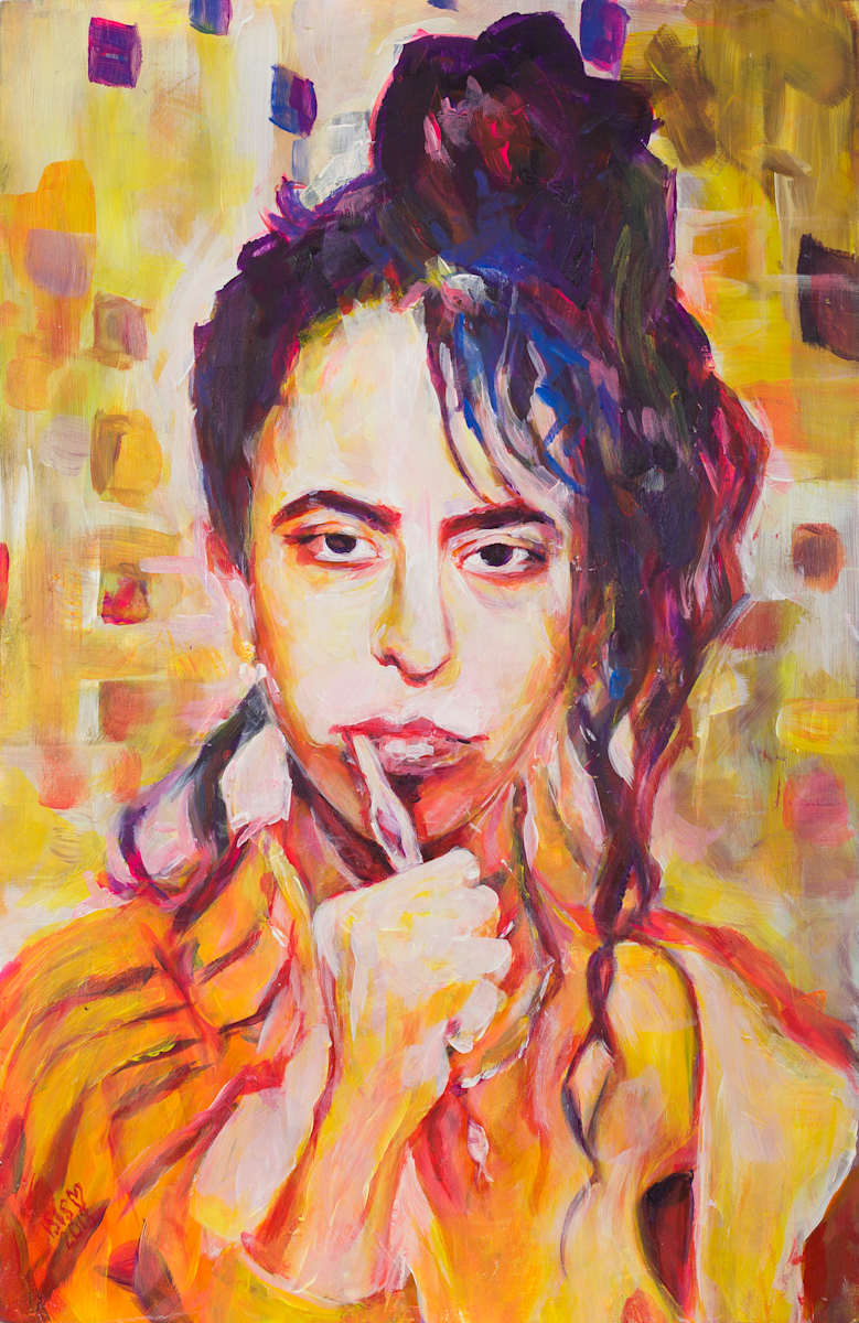 Dental Issues by Isis A//fourtoeight  Image: Self portraiture is, to me, a way to unfold feelings for which I find difficulties in understanding. Painting them propels me to an alternative headspace, where I can see me as an outsider to myself, which allows me to better comprehend the relationship that exists between who I am, where I come from and where I'm heading to.
