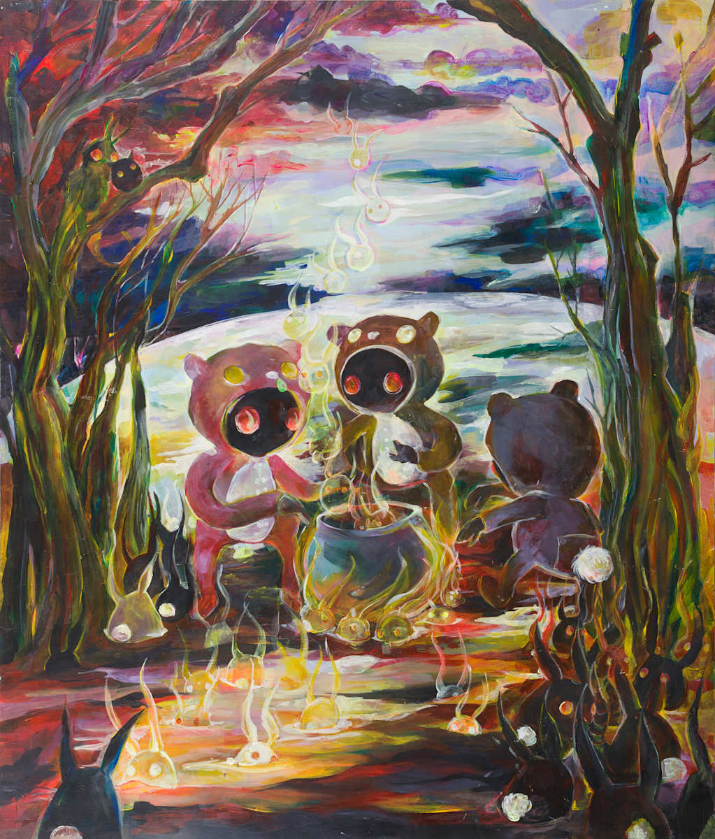 Cauldron Cooking with Rabbits by Isis A//fourtoeight 