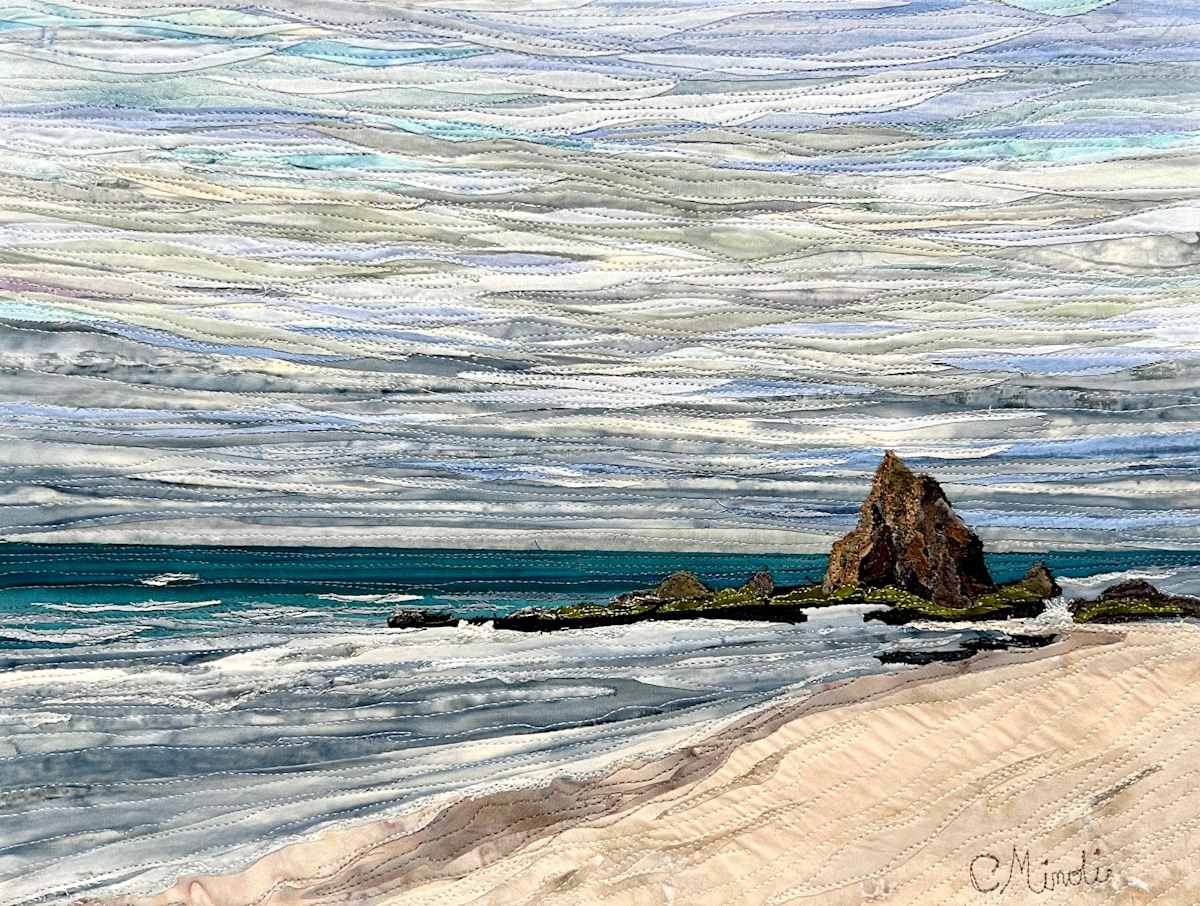 Martins Beach by Cynthia Minoli Textile Fine Art 