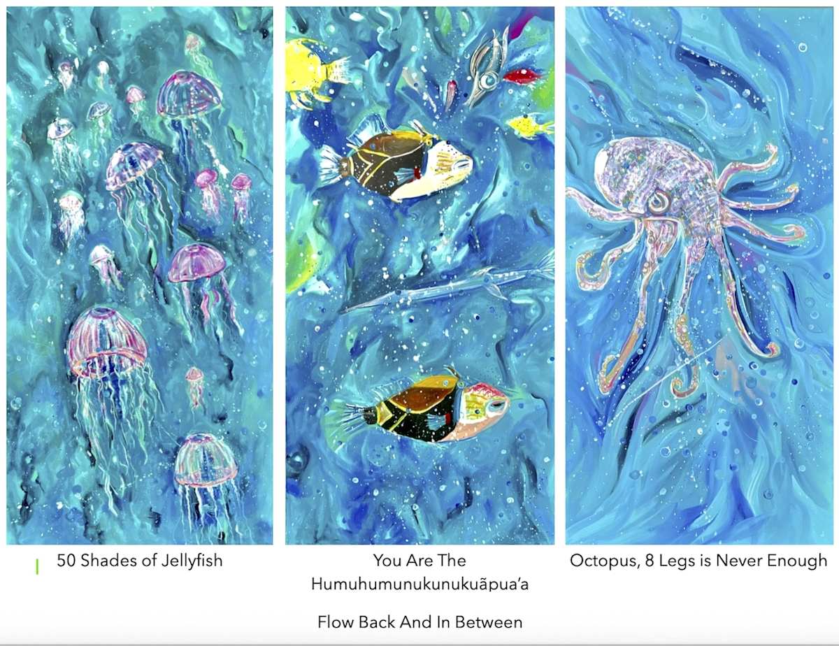 Humuhumu Series of 3 Panel Artwork by Jennifer Gjaltema | Artwork Archive