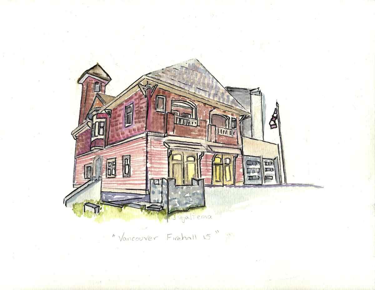 Vancouver Fire Hall #15 - Giclée Print by Jennifer Gjaltema 
