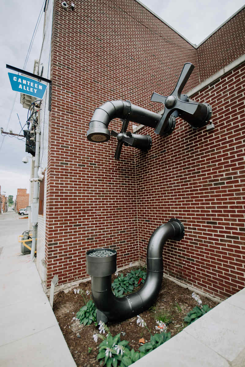CANTEEN ALLEY: Water Reclaim Sculpture by Greg  Mueller  Image: OTTUMWA, IOWA