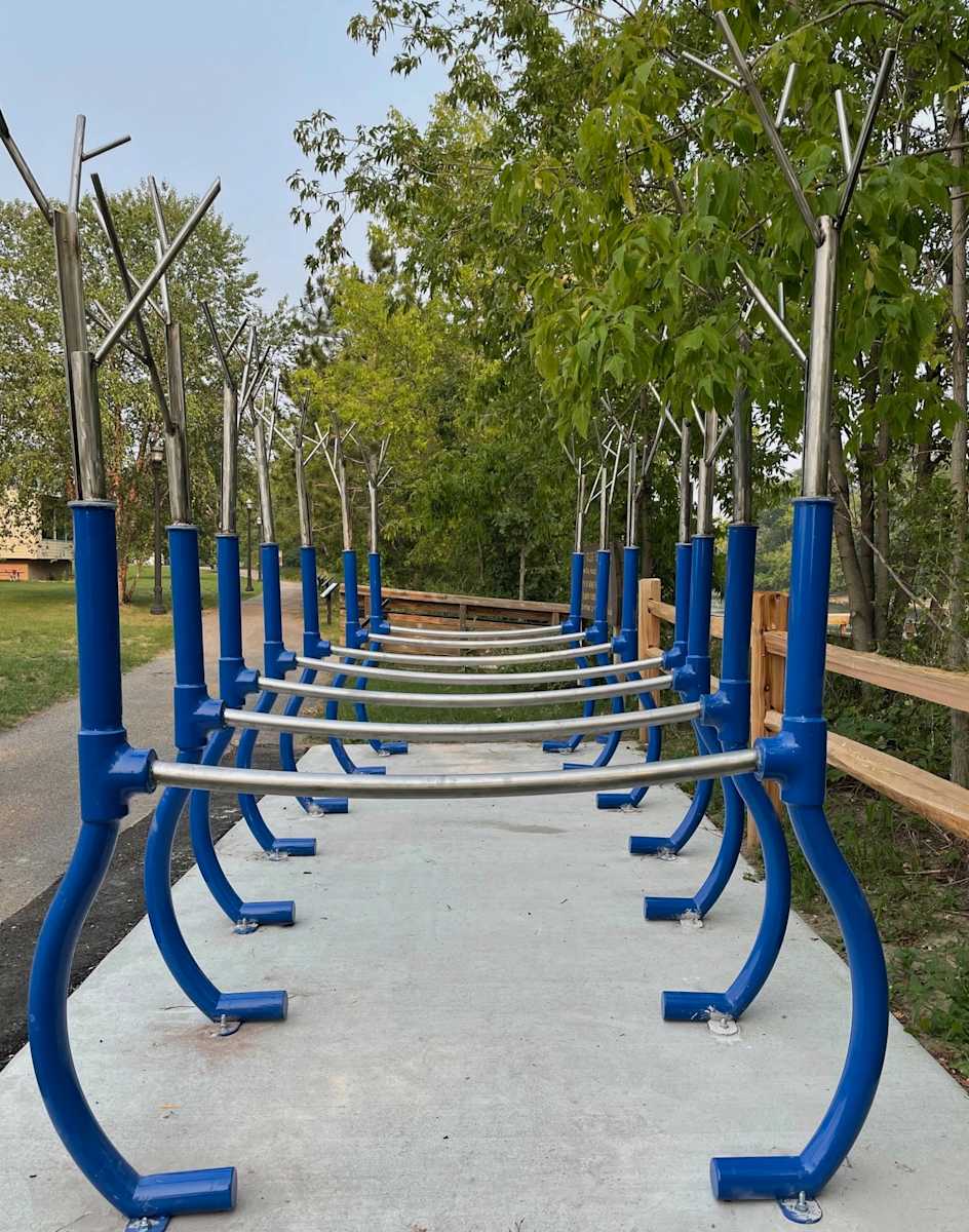 BIRCH BARK BIKE RACK by Greg  Mueller  Image: GRAND RAPIDS, MINNESOTA