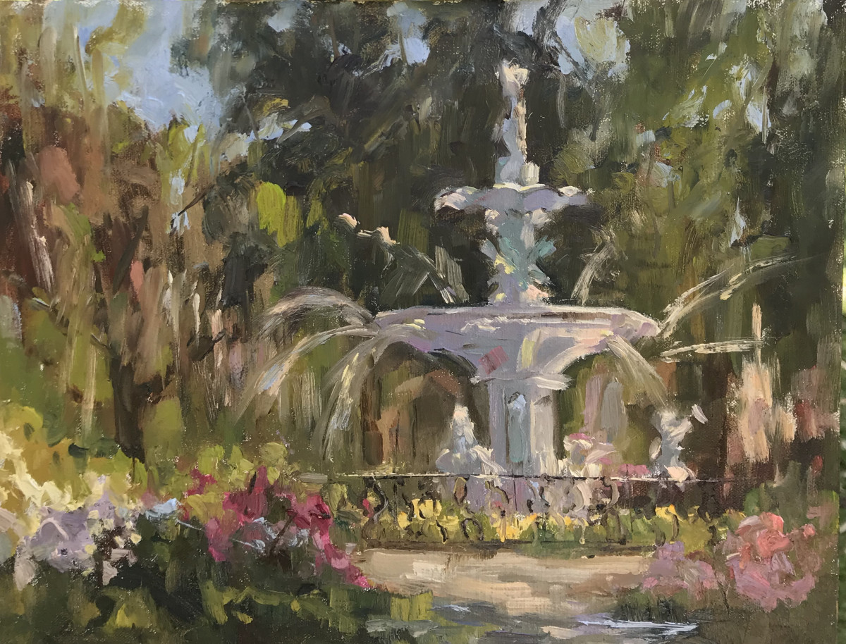 Sunlit Fountain by Stephanie Amato 