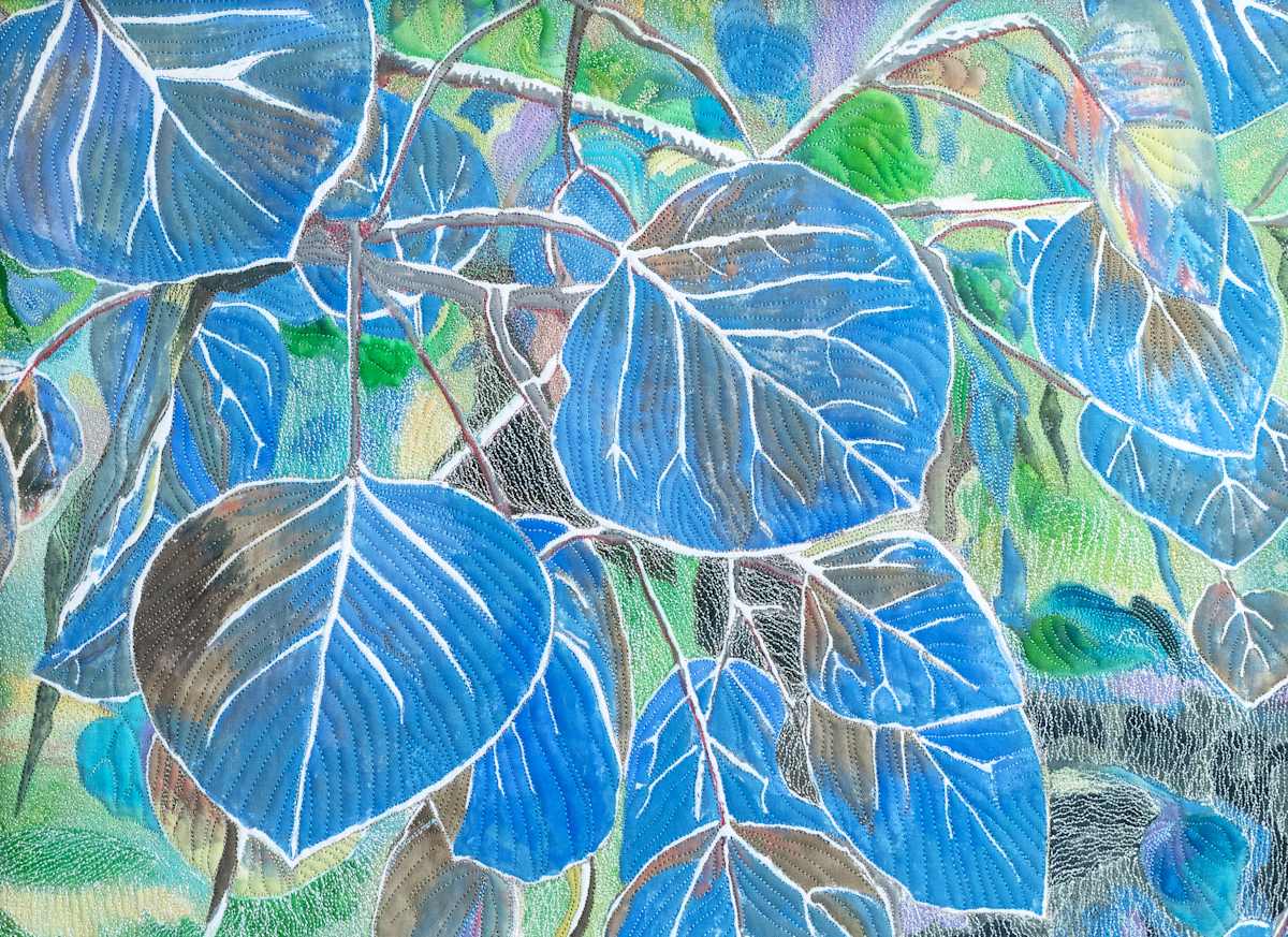 Blue Leaves Aspen #1/5 reproduction by Janet Herman  Image: Creating with a blue lens. 