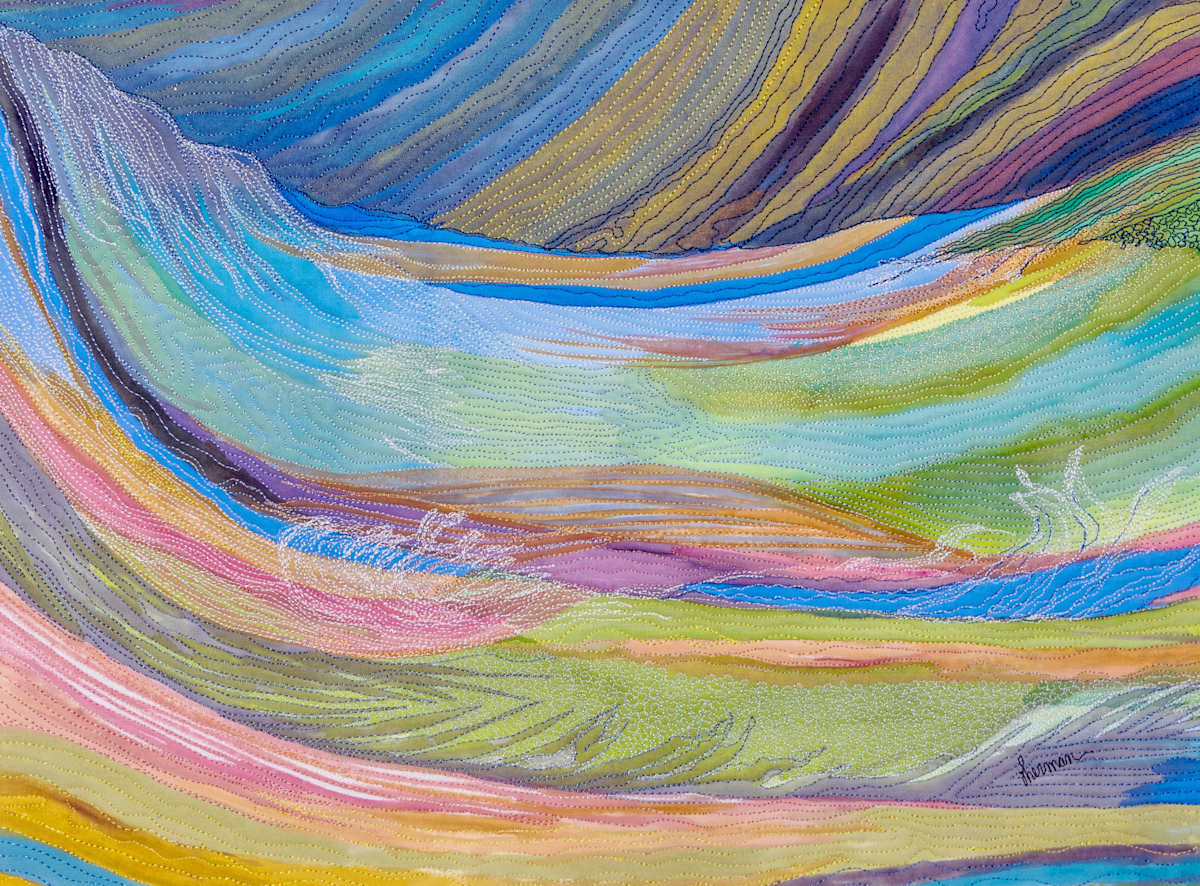 Shipwreck by Janet Herman  Image: wave motion in pinks, blues and greens