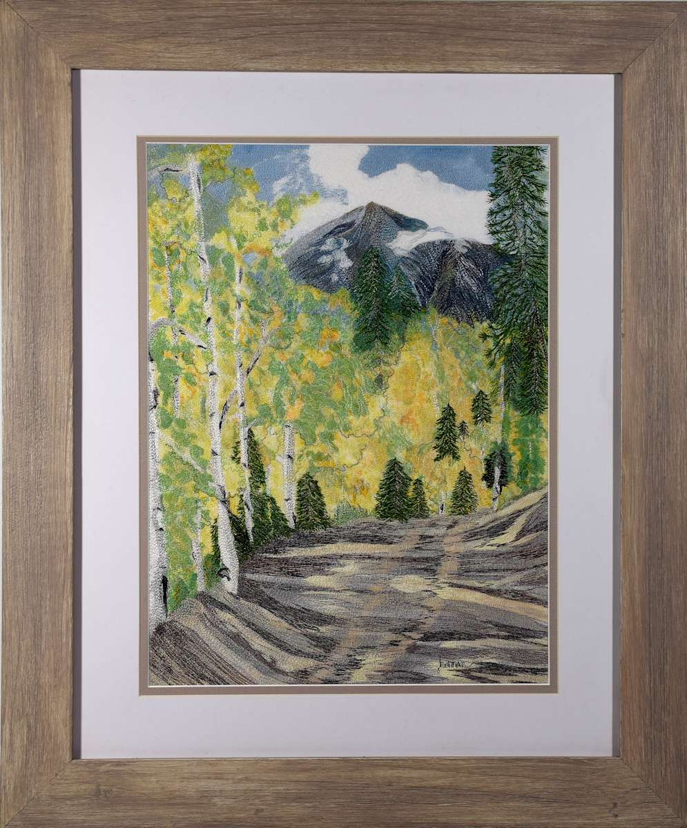 Aspen Shadows by Janet Herman  Image: Textured paper reproduction available from Reproductions-Sold Art collection. 