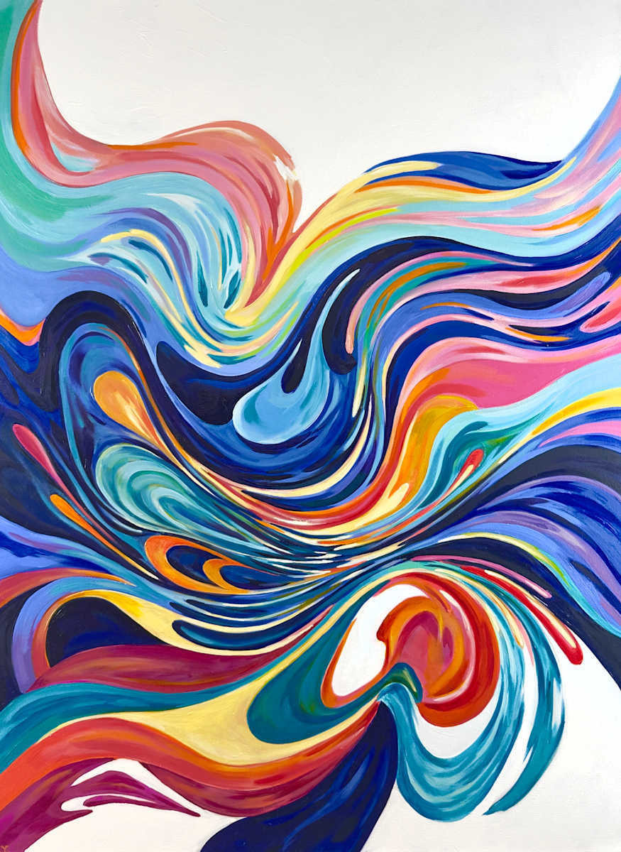 Pool Party by Susan Yennerell  Image: Sunlight, splashes, and the sweet chaos of summer - Pool Party dives into the joy of the moment with color, motion, and playful energy. Bold strokes and vibrant hues mirror the laughter, movement, and shimmering rhythm of a carefree day. Let it remind you to live vividly, dive deep, and float freely.