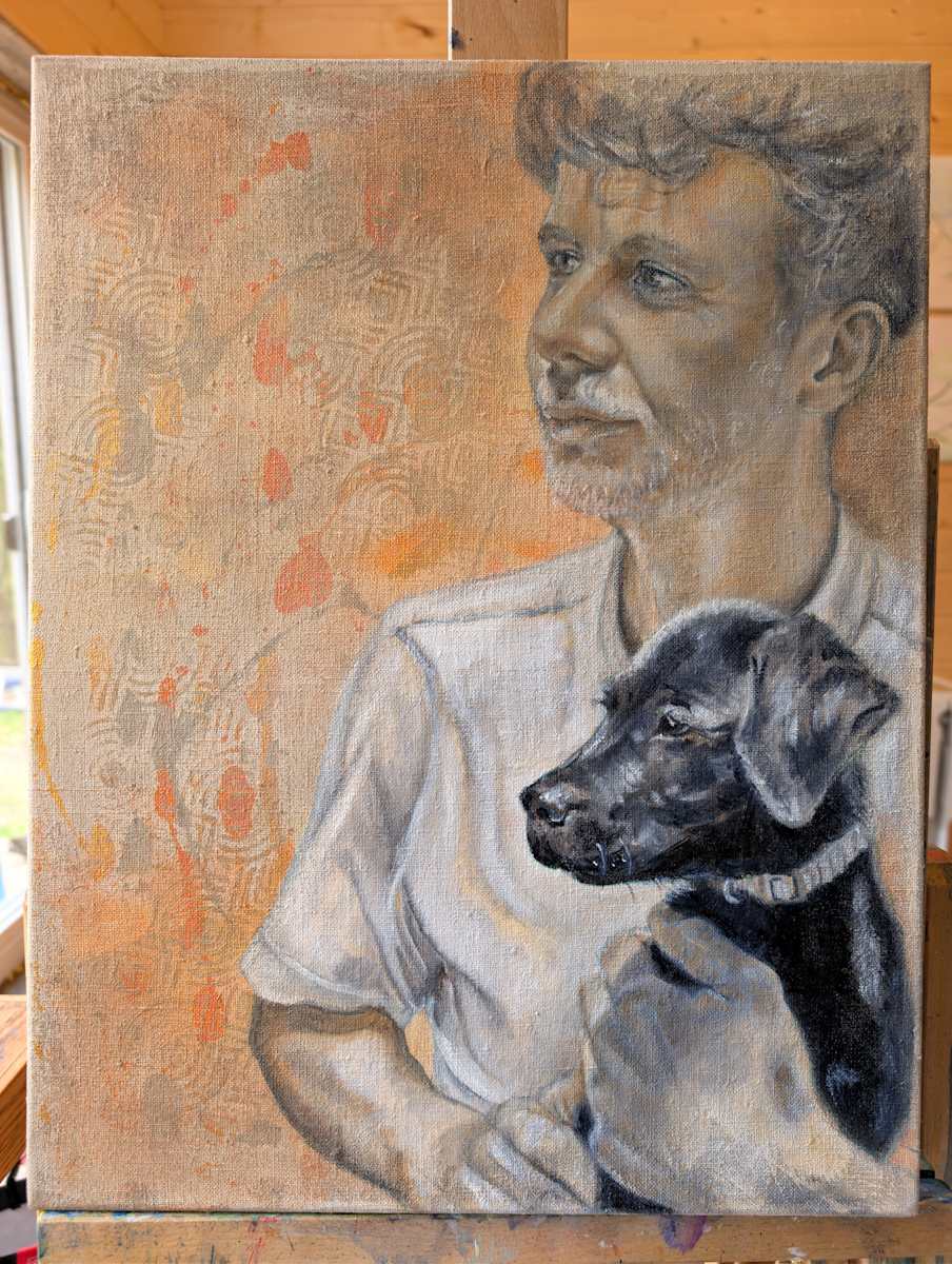 Billy and his human by Hanna Bordewijk  Image: Finished painting