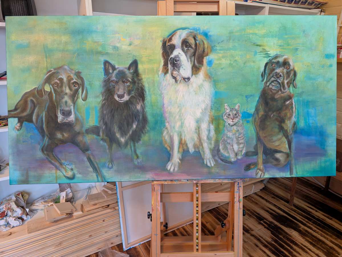 Our pets. by Hanna Bordewijk  Image: Finished ! I will need to make a better photo later, after its varnished.