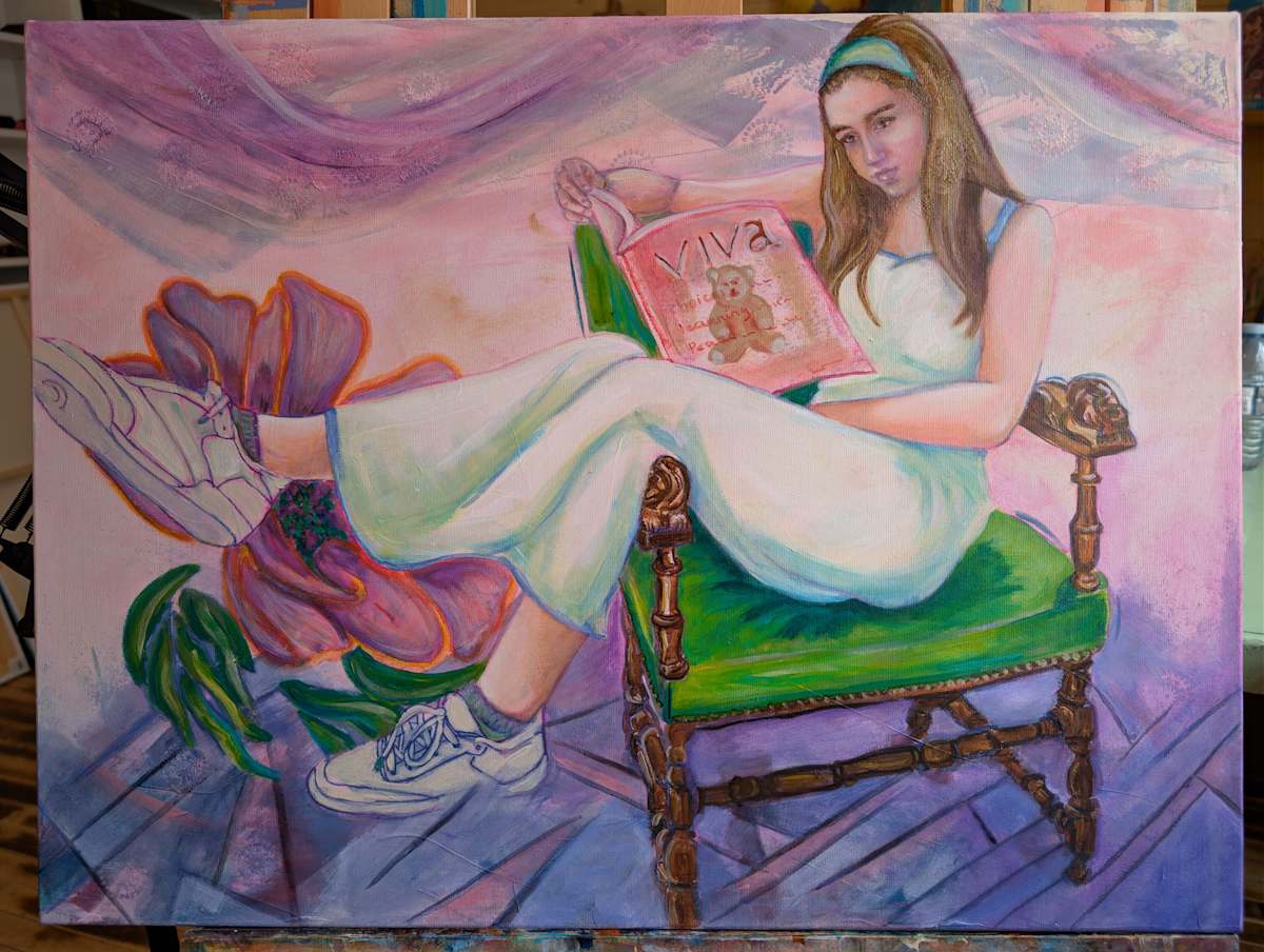 Reading Bliss by Hanna Bordewijk  Image: Finished work on the easel