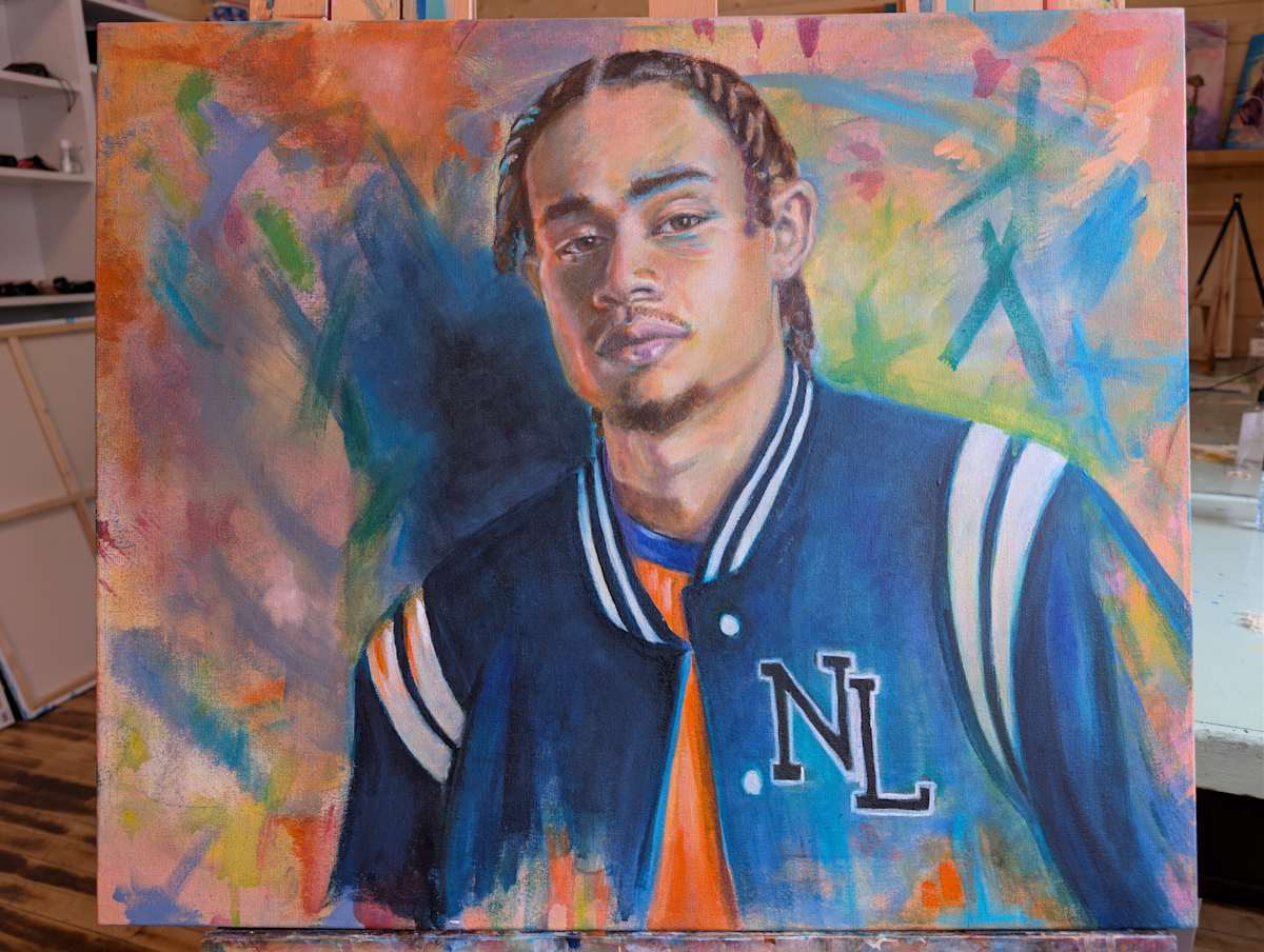 Frimpong by Hanna Bordewijk  Image: Finished artwork on easel 