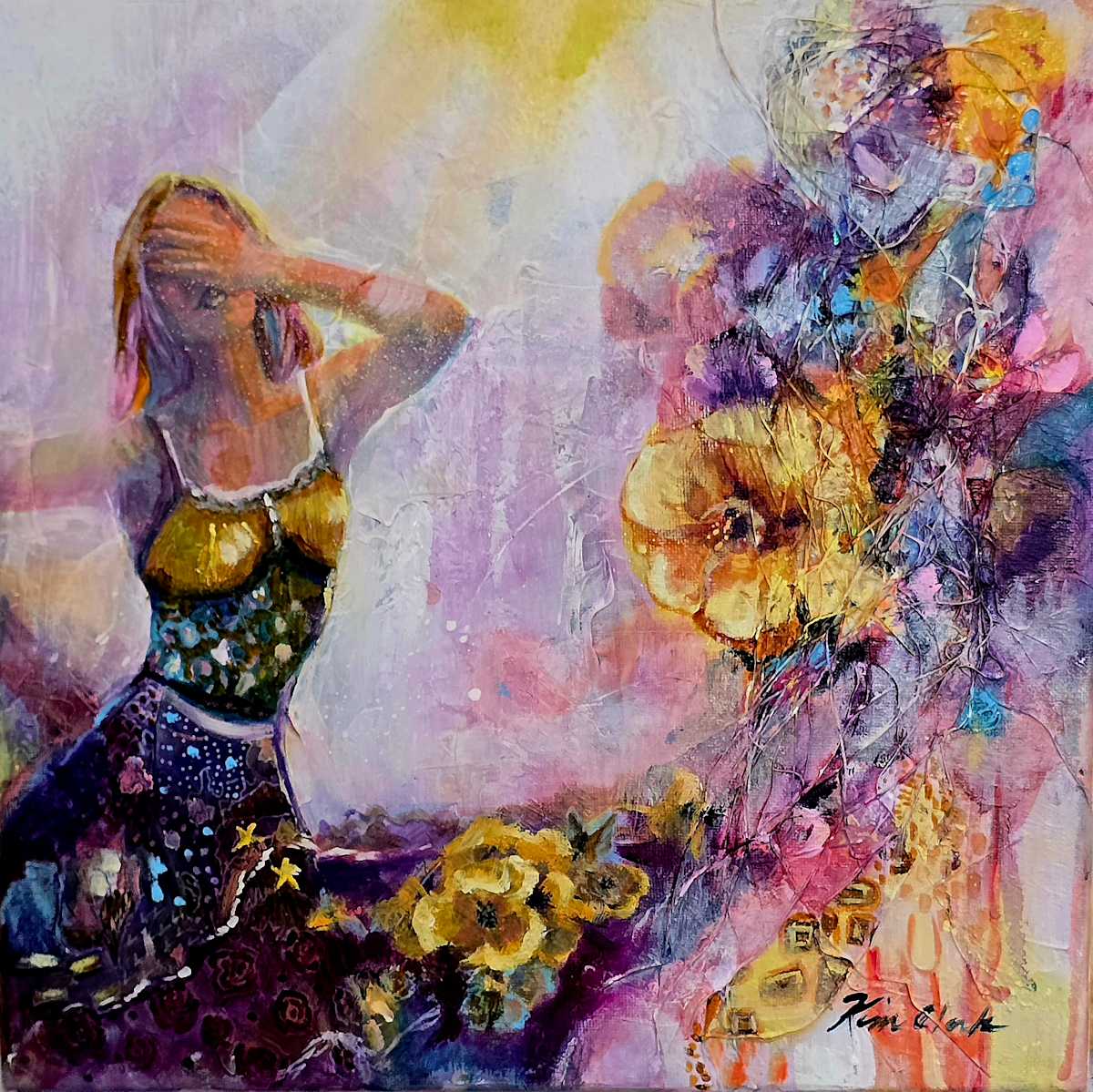 Soaking in the Light by Kim Denice Clark, International Fine Artist  Image: That quiet second when you stop pushing, lift your face, and let the moment meet you.