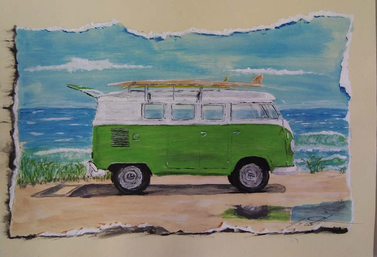 Green Minibus by J. Scott 