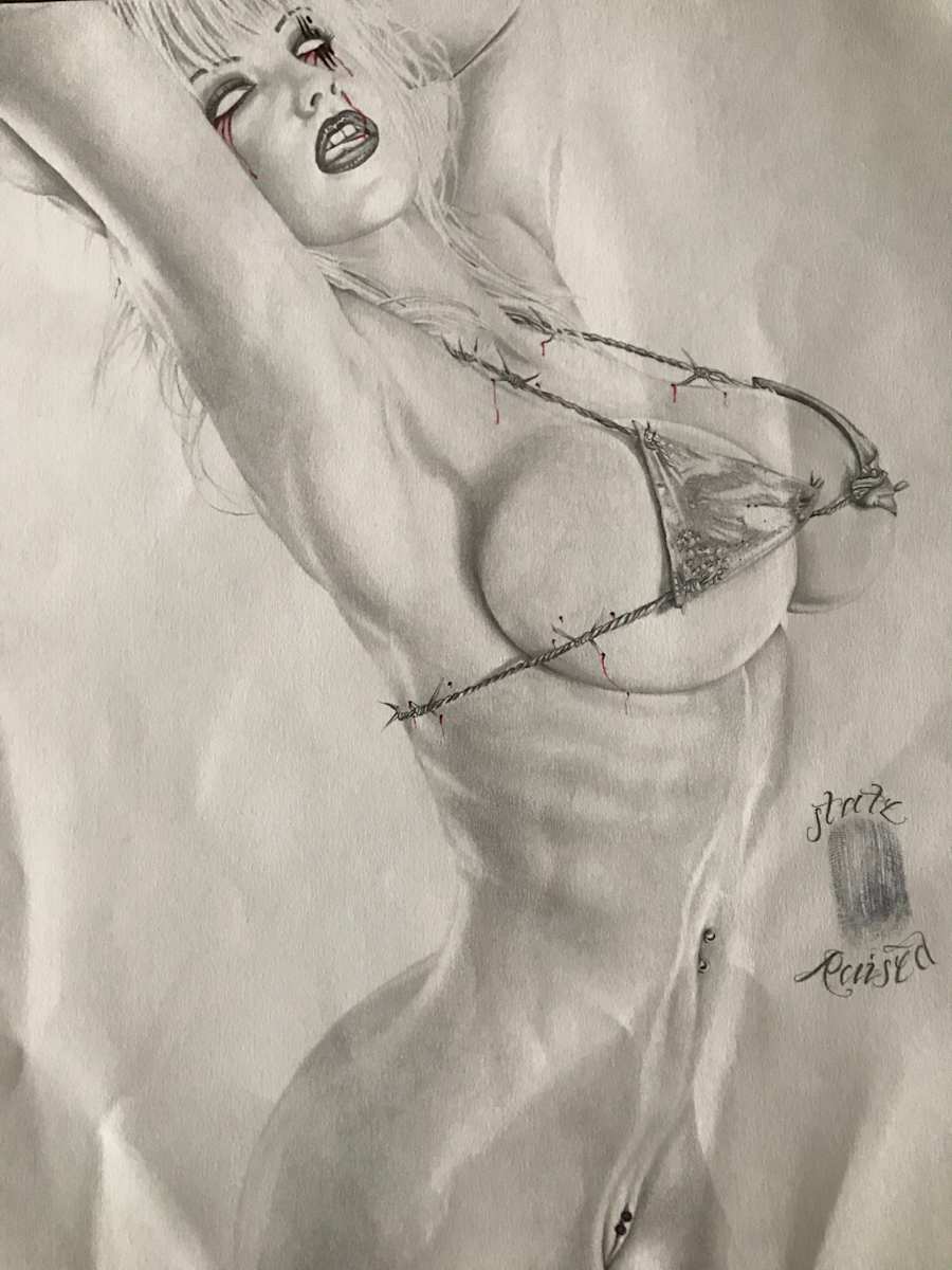Woman With Spiky Triangular Bra by Daniel Martinez 