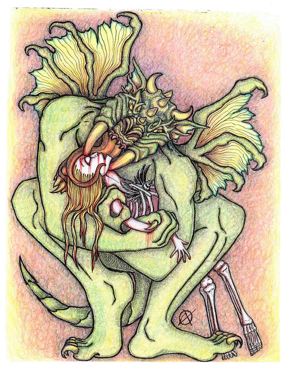 Dying Woman in Ogre’s Embrace by Carole Alden 