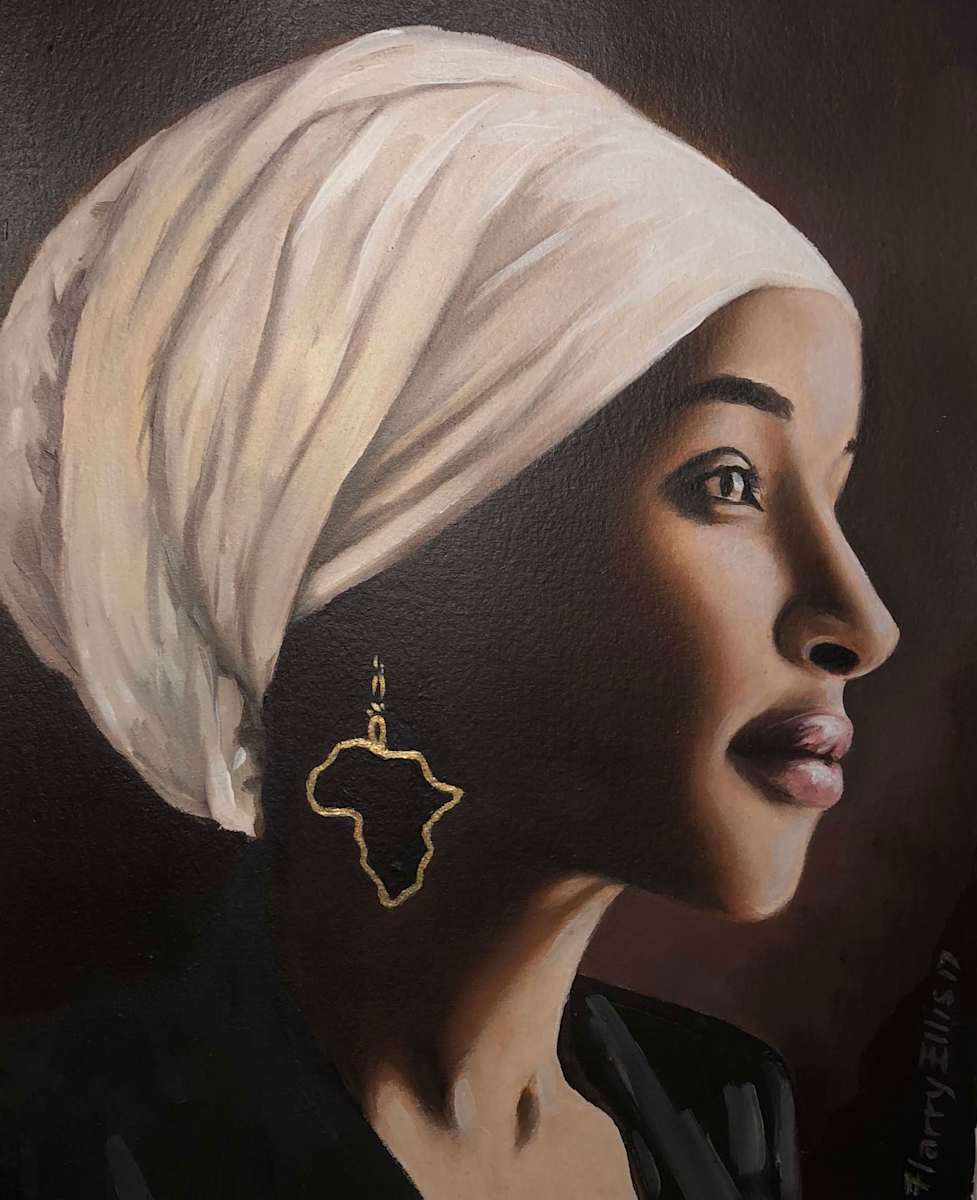 Woman with White Head Wrap by Harry "HEC" Ellis 
