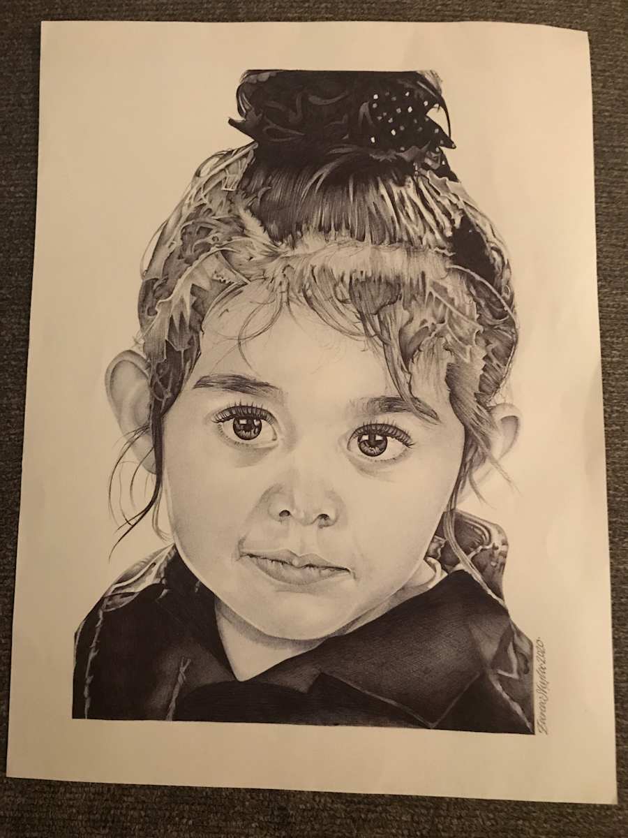 Girl with Hair in Bun by Daniel Martinez 