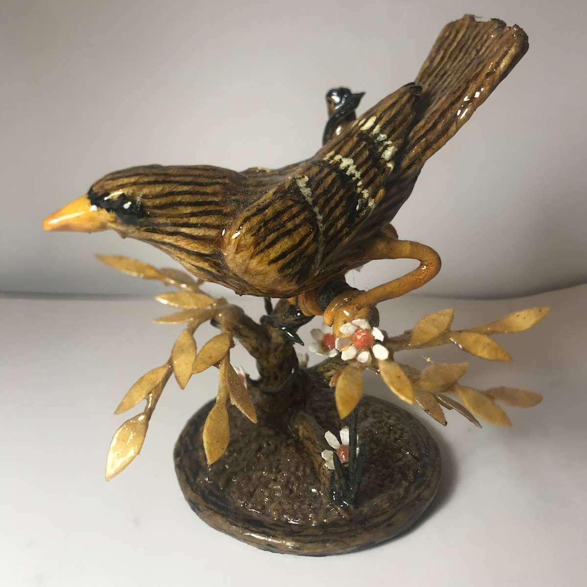 Sparrow in the Flower Tree by Charles Finney 