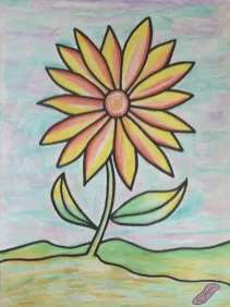 Lonely Flower in a Field by John W. Zenc 