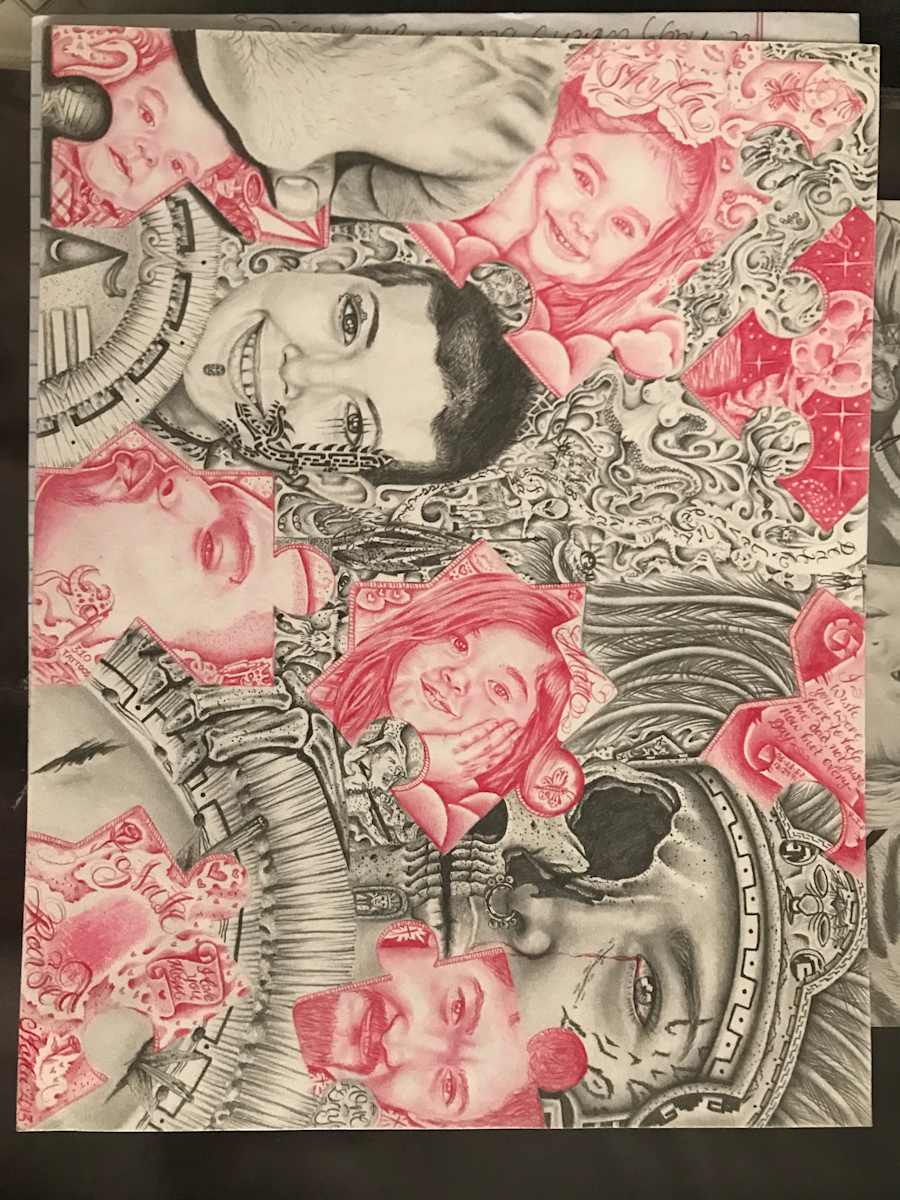 Red and Pencil Puzzle Pieces by Daniel Martinez 
