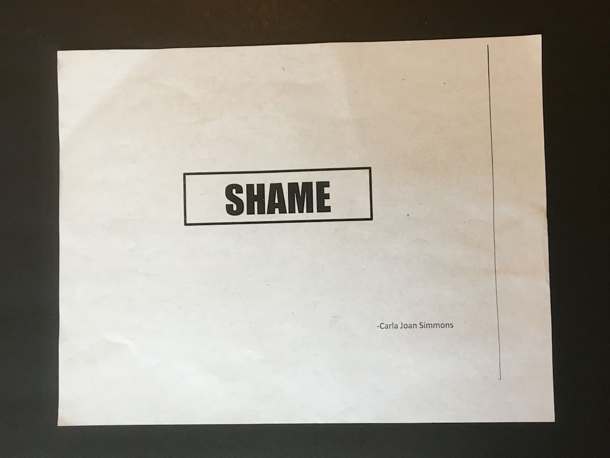 SHAME by Carla Joan Simmons 