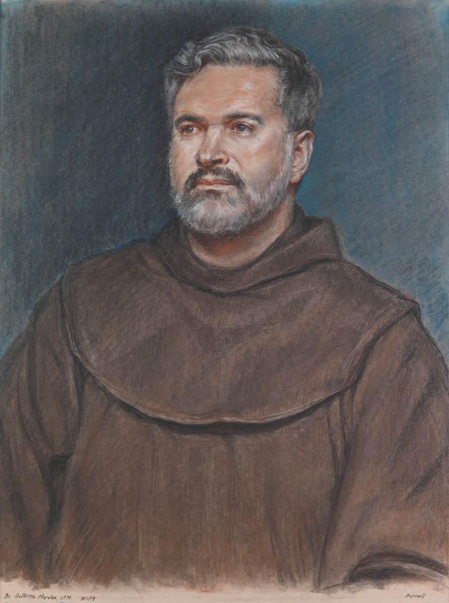 Franciscan friar portrait by James A. Burrell  Image: $200 HOLIDAY SALE PRICE
Franciscan Friar portrait drawing