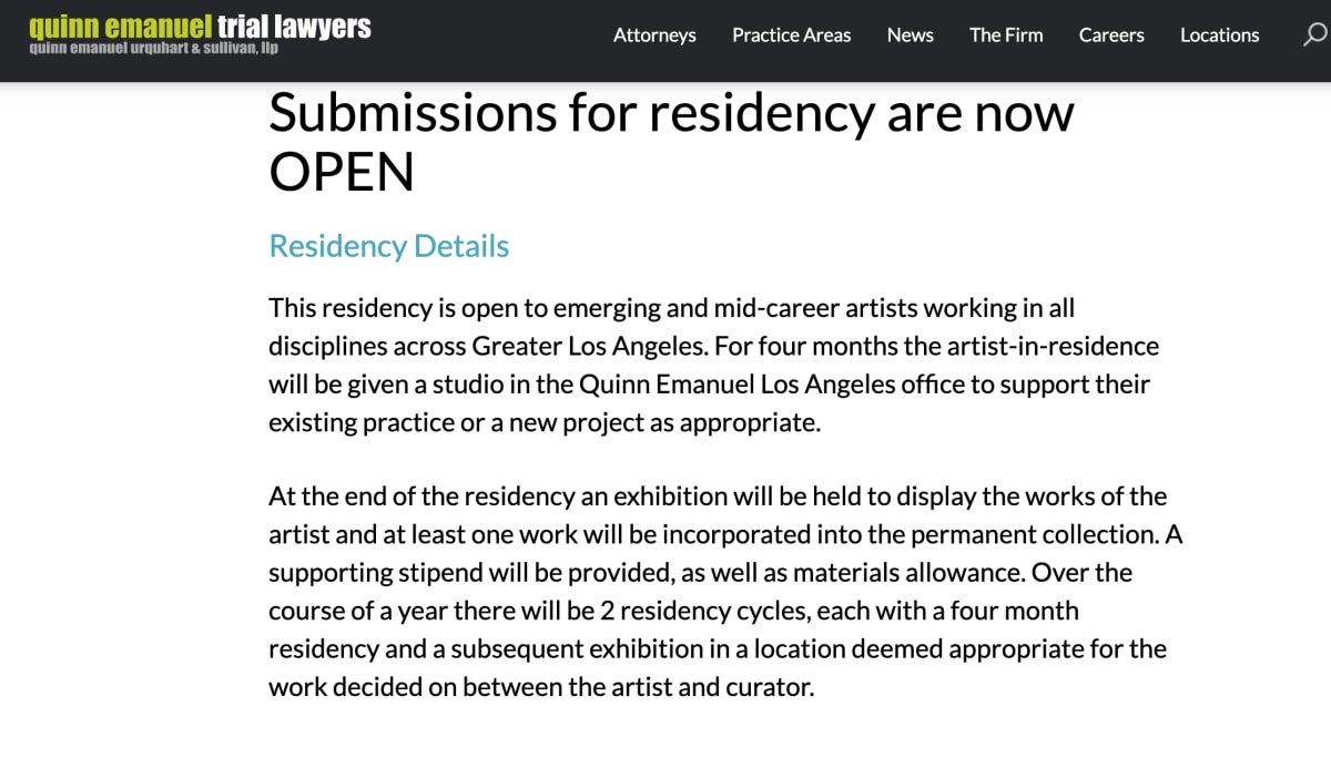 Quinn Emanuel Artist-in-Residence