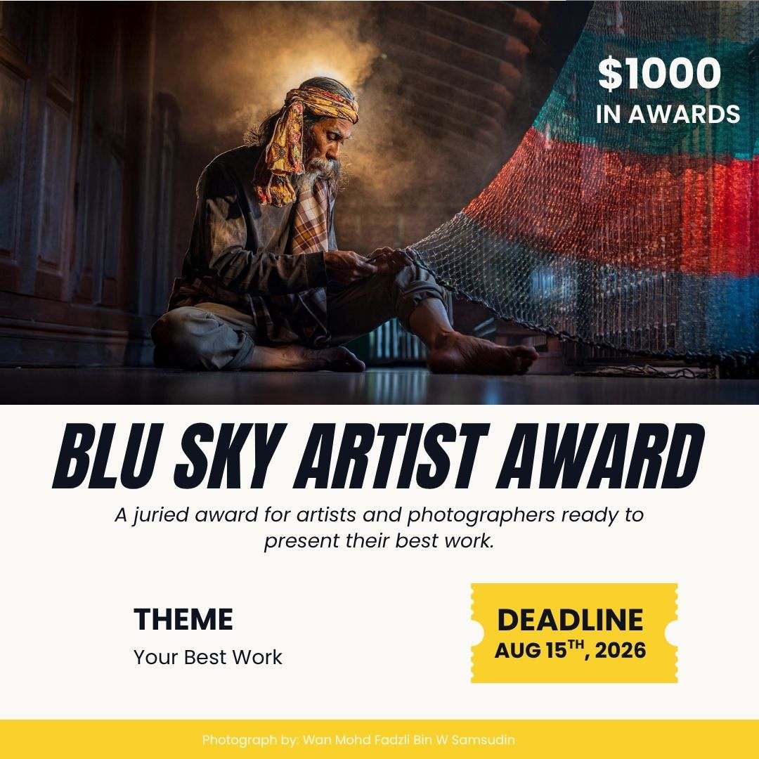 Blu Sky Artist Award: August 2026 Edition |  $1000 in Grants for Artists