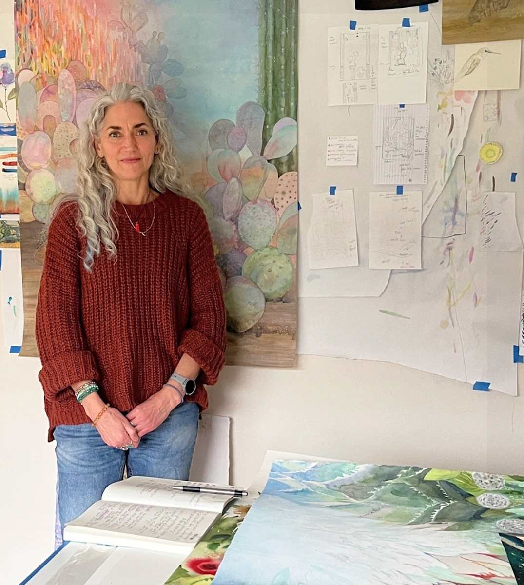 Artist Laura Ball in her San Diego studio 