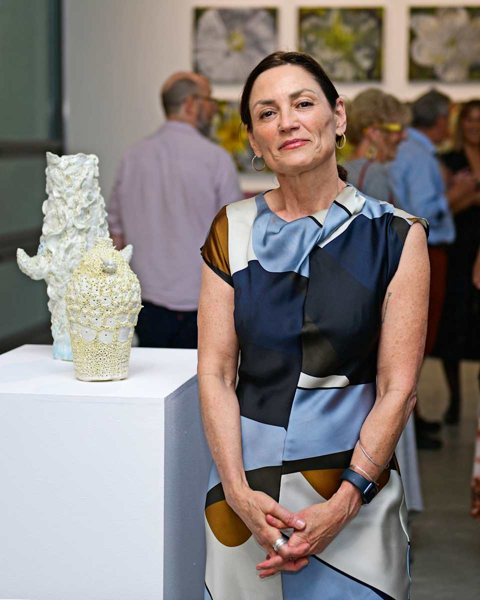 San Diego artist Rebecca Webb with her ceramic sculptures