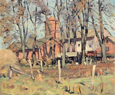 Autumn Farm Scene by Tunis Ponsen, Image 1.