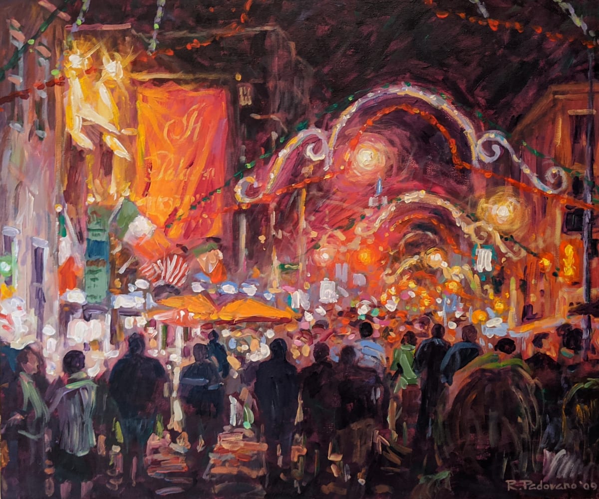 Mulberry St at Night Little Italy by Robert Padovano 
