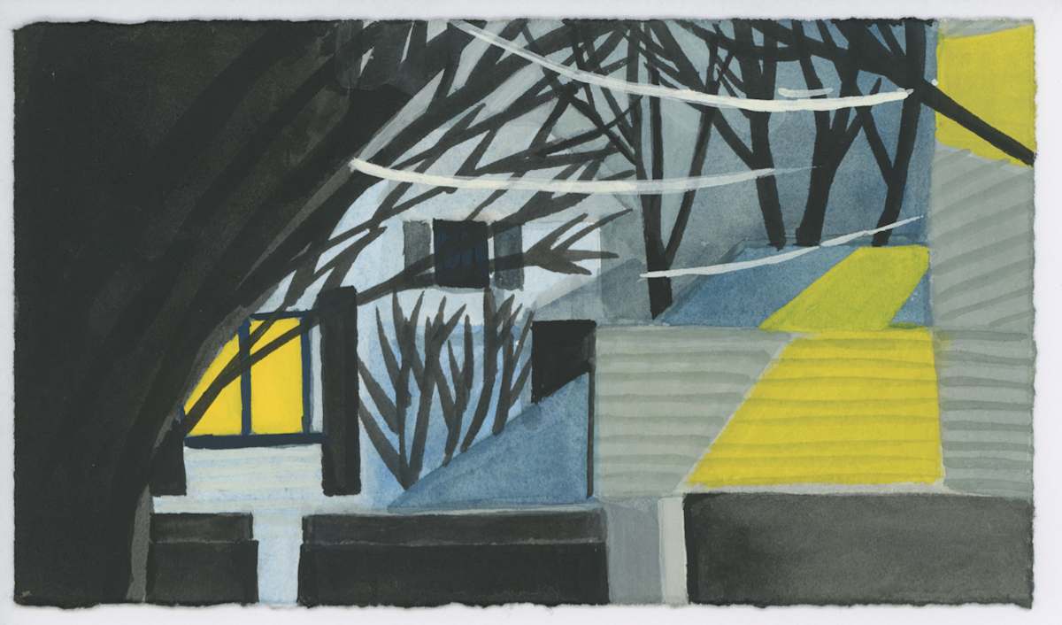 Winter Rainy Night, #1529, Image 1.