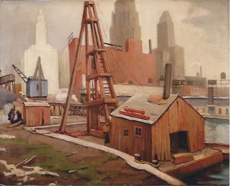 Chicago River Industrial Scene by Tunis Ponsen, Image 1.