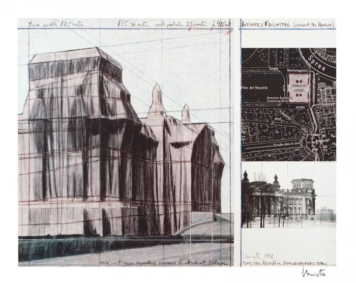 Wrapped Reichstag - Project for Berlin by Hristo Javachev CHRISTO 